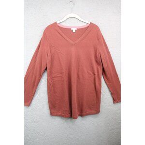 J.Jill Long Sleeve Brown V Neck Sweater-Size Medium-Lagenlook